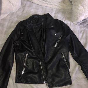 Leather biker jacket